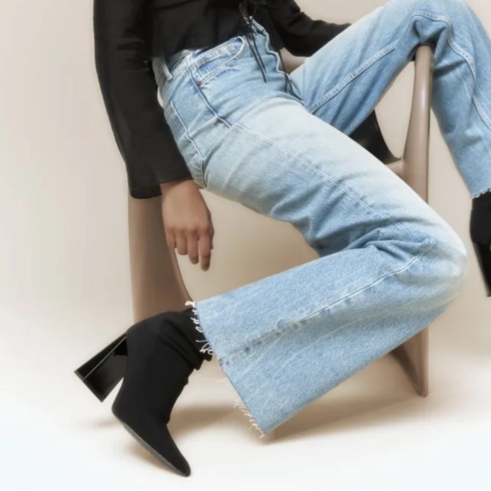 ZARA FABRIC HEELED ANKLE BOOTS SZ 9 EU 40 - Picture 7 of 12